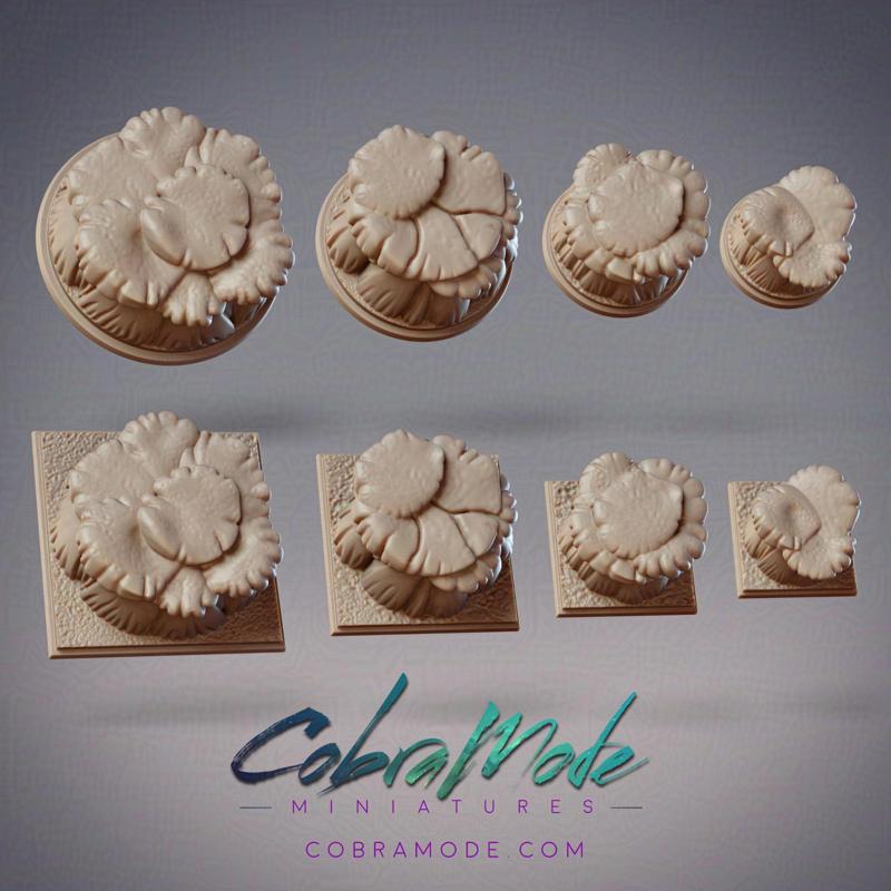 Mushroom Cluster Base Pack (8pcs) - Round and Square Versions