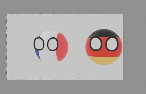 Polandball/Countryball: Germany(Deutschland) and France (Françias)