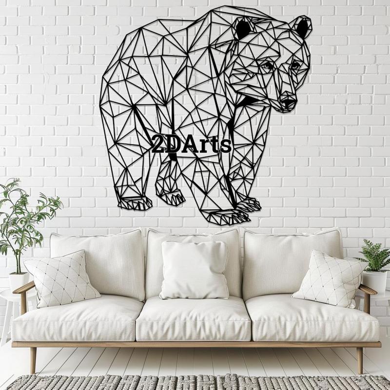 Low Poly Bear 2D Art