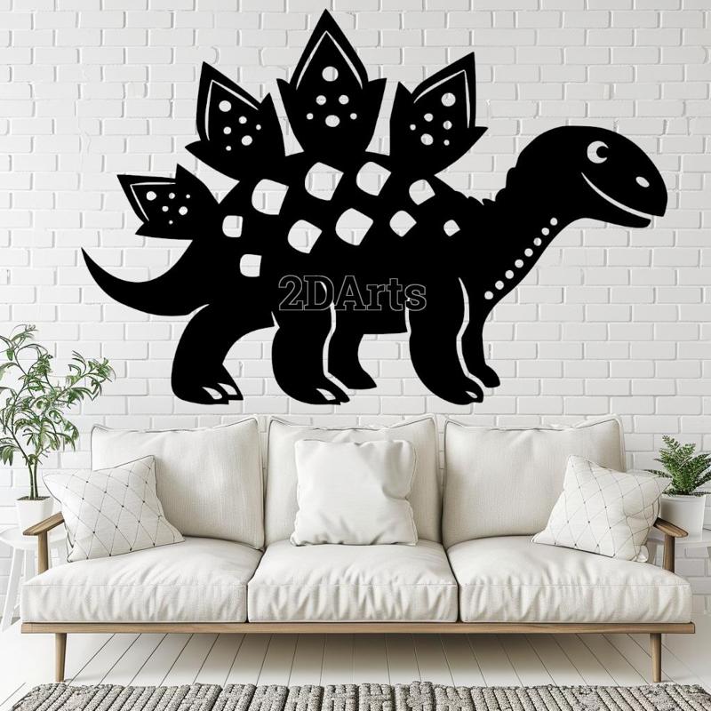Stegosaurus 2D Wall Art/Window Art - Digital STL & SVG Files for 3D Printing and Laser Cutting