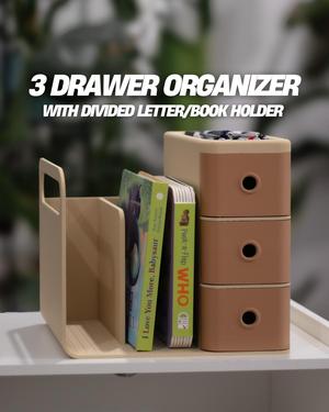 3-Drawer Organizer with Book & Letter Divider 