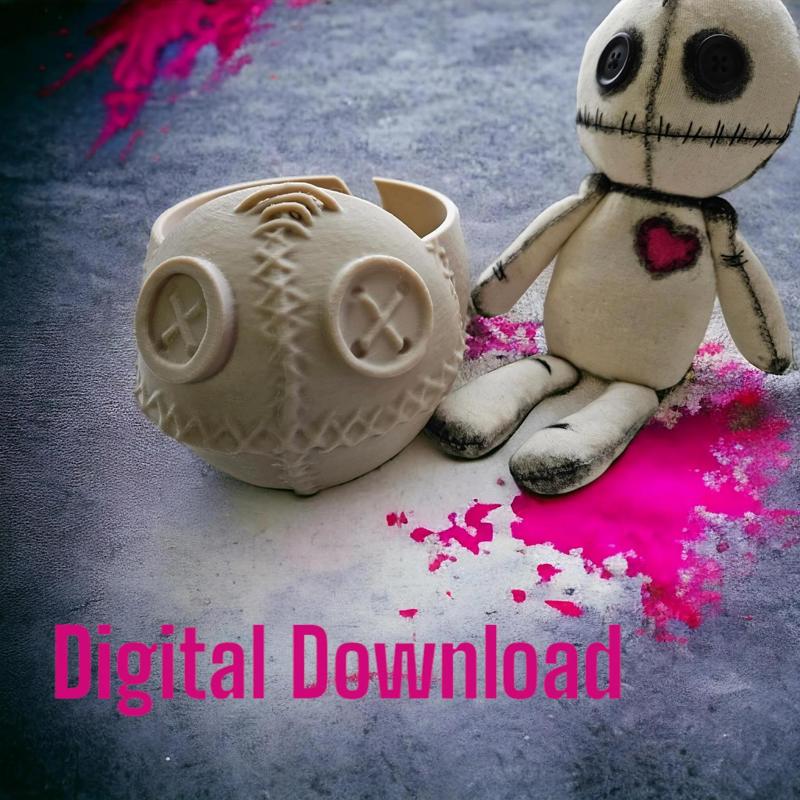 Gothic Voodoo Doll Yarn Bowl STL File - Digital Download for 3D Printing Crochet & Knitting Accessor
