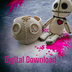 Gothic Voodoo Doll Yarn Bowl STL File - Digital Download for 3D Printing Crochet & Knitting Accessor