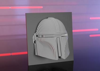 Mandalorian Sculpture – 3D Printed Layered Art
