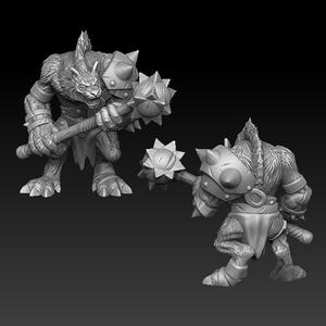 Gnoll warrior with spiked club