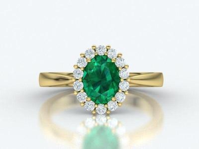 Diana Classic ring with 8x6 center stone 3dmodel