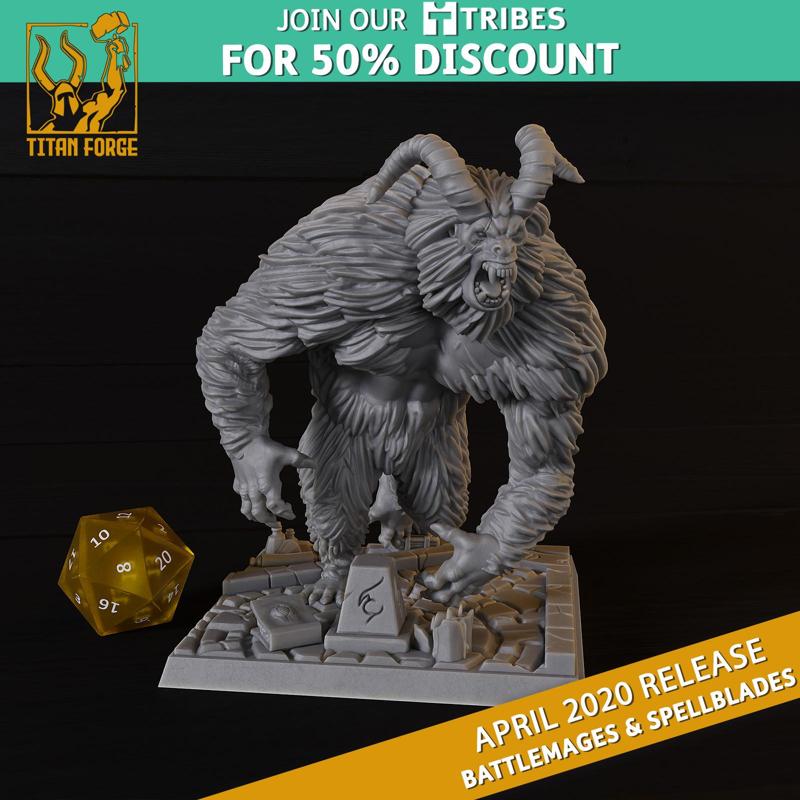 Yeti - Battlemages & Spellblades - Titan Forge Miniatures April 2020