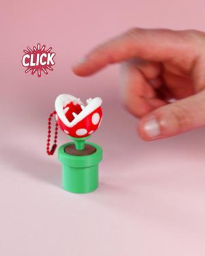 Piranha Plant Fidget Clicker Keychain