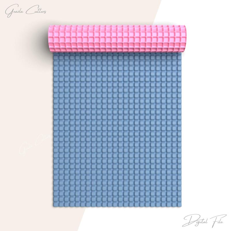 Square Blocks Texture Roller For Polymer Clay, Squares Clay Texture Roller, Clay Tool, No: 788