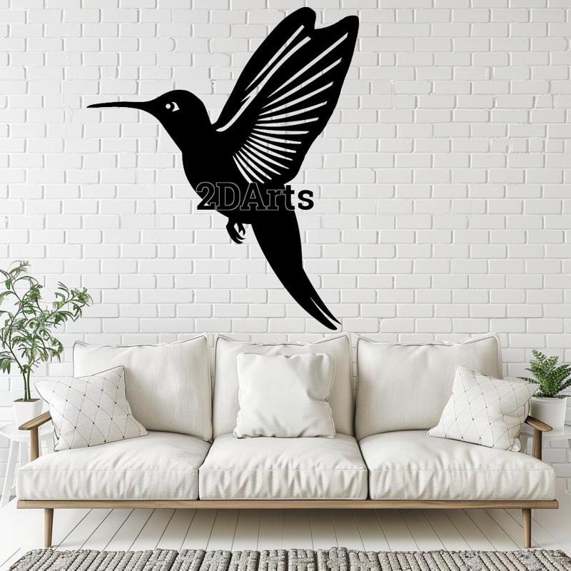 Hummingbird 2D Wall Art/Window Art - Digital STL & SVG Files for 3D Printing and Laser Cutting