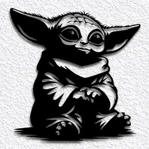 baby yoda wall art Grogu star wars fanart decor