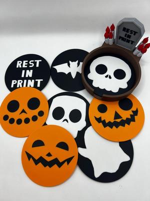 REST IN PRINT HALLOWEEN COASTER COLLECTION