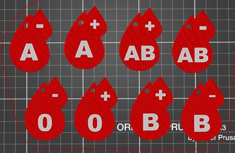 Blood type keychain