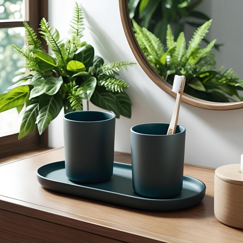 Minimalist Toothbrush Holder Set with Tray