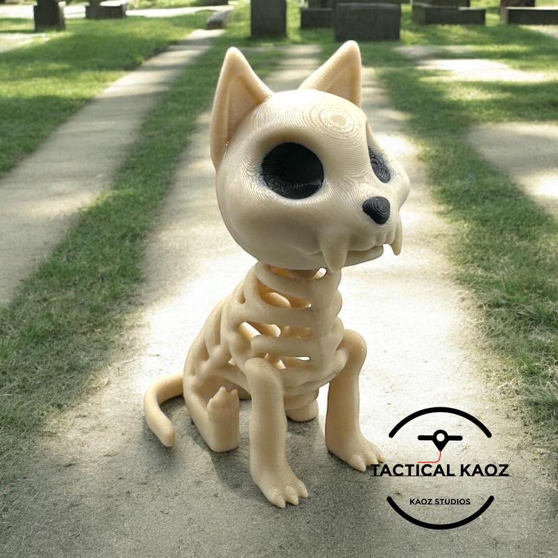 Spooky Skeleton Cat – Halloween Feline Decor