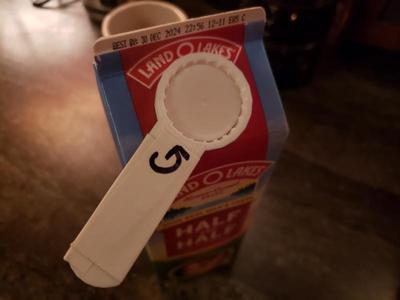Coffee Creamer (Half & Half) cap opener