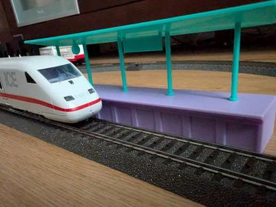 H0 Train Station Platform, Bahnsteig Eisenbahnstation 1:87