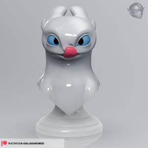 Light Fury – Bust | STL + Colored 3MF (FREE)