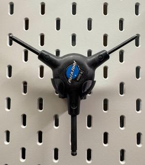 Remix of Park Tools Y wrench holder for pegboard for Skadis