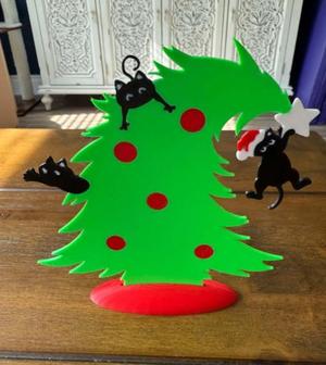 Mischievous Cats in the Christmas Tree v2 - Decor