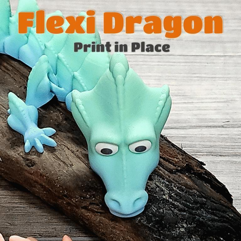 Cute Flexi/Articulated Dragon - Cute flexible dragon - Print in Place - No Supports