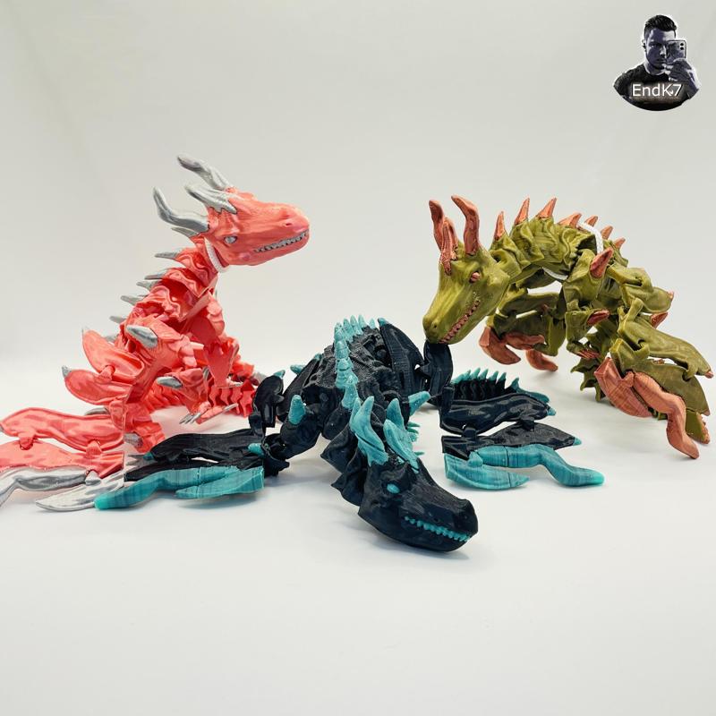 Majestic Elder Dragon - Fully Articulated - Print in Place - No Supports - with Articulated Wings - Flexi