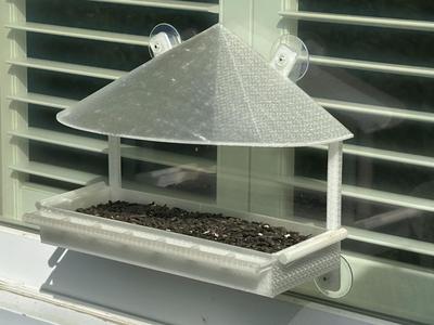 Window Bird Feeder Suction Cup Removable Tray 
