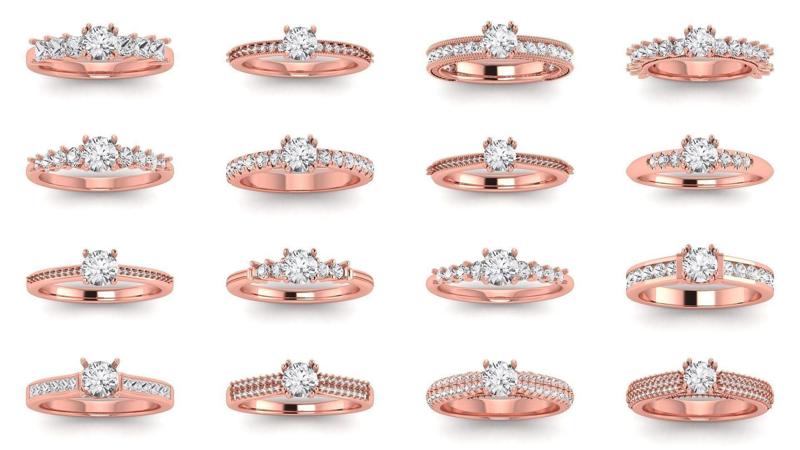 160 Women Engagement Round Stone Rings Collection