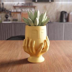3D Hand Holding Planter STL File - Unique Gift for Woman, Human Hand Flower Vase, Desk Planter, Cute Indoor Vase, 3D Printing File