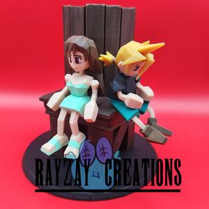 Cloud and Tifa promise Water tower diorama
