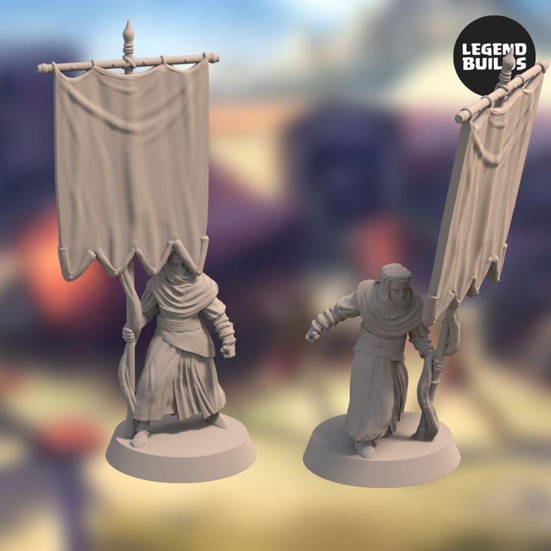 Night s Cult Bannermen Bundle (2 unique miniatures) - 3D printable miniature - STL file