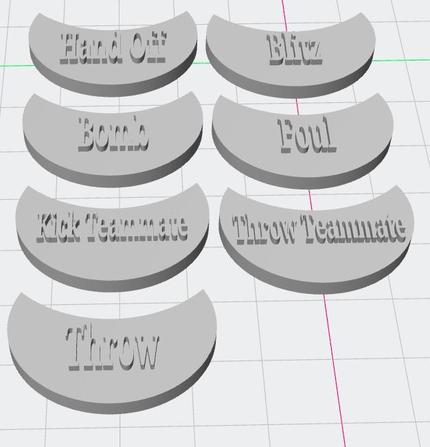 Blood Bowl Action Tokens