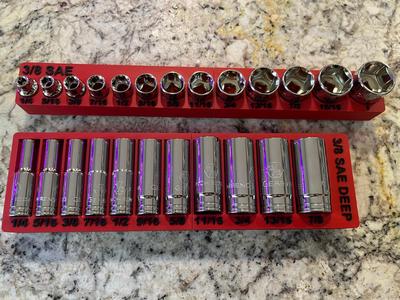 Gridfinity 3/8 SAE socket set