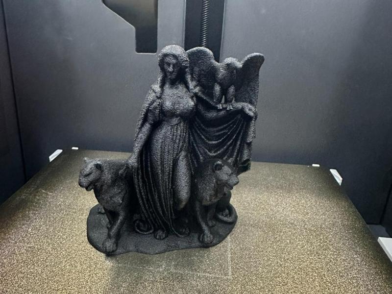 Freya with her falcons and cats