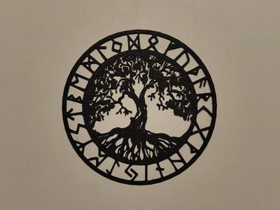 rune tree of life wall art
