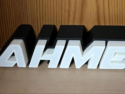 Ahmet Nameplate in BMW M Font 