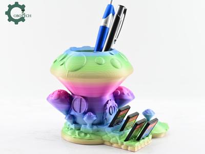MUSHROOM HOUSE SWITCH GAME CARD AND PEN HOLDER - GAMING DESK ACCESSORY, GAME CARD ORGANIZER, HOME DECOR, COOL GIFT
