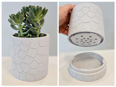 Pebble Planter with Hidden Drip Tray