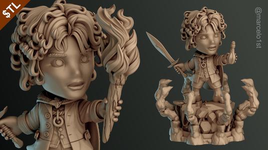 CUTE Frodo Baggins 3D Model - STL for Printing