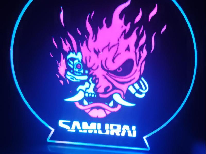 Cyberpunk Samurai LED Lamp