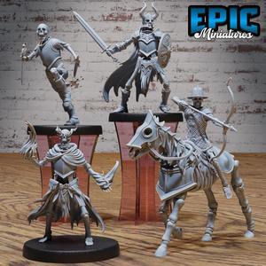 Skeleton Army Set F / Undead Soldier / Evil Skelet Warrior / Zombie Fighter / Bone Kingdom / Walking Dead Monster / Rotting Humanoid / Graveyard Encounter