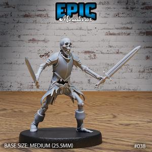 Skeleton Army Double Sword / Undead Soldier / Evil Skelet Warrior / Zombie Fighter / Evil Bone Kingdom / Walking Dead Monster / Rotting Humanoid / Graveyard Encounter