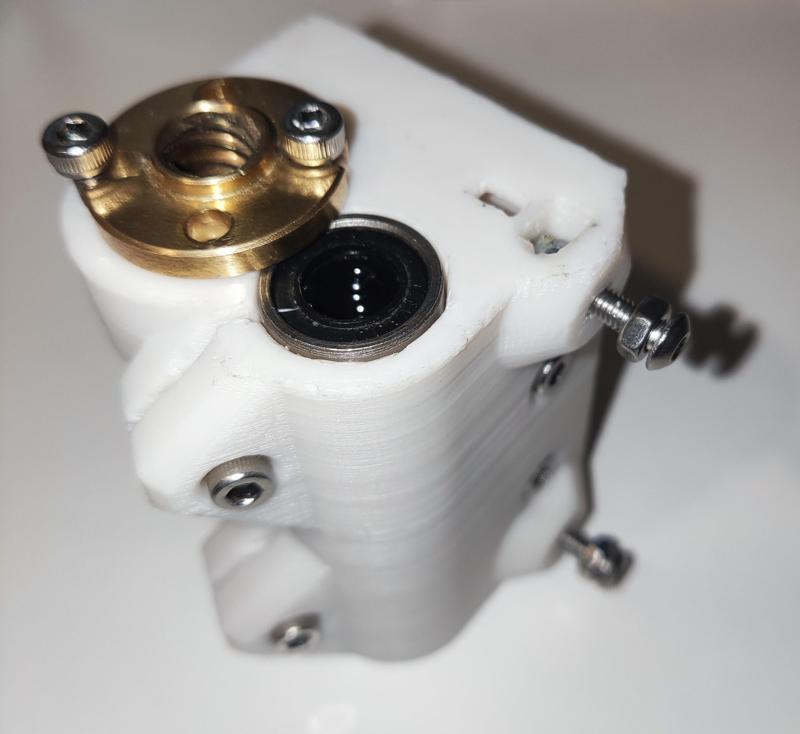X-Axis with adjustable linear rod length (360mm to 388mm) and Z-endstop holder