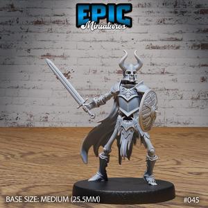 Skeleton Army Sword & Shield / Undead Soldier / Evil Skelet Warrior / Zombie Fighter / Bone Kingdom / Walking Dead Monster / Rotting Humanoid / Graveyard Encounter
