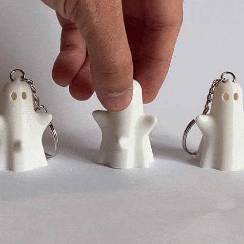 Overly Exited Halloween Ghost Keychain
