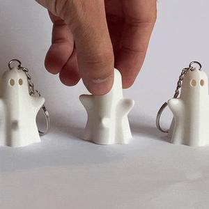 Overly Exited Halloween Ghost Keychain