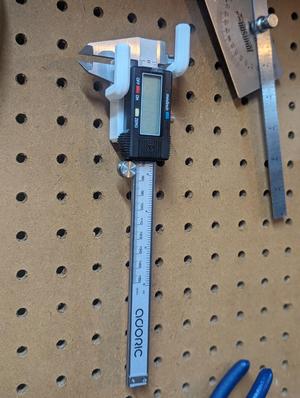 Caliper Holder with Battery Box For Peg board