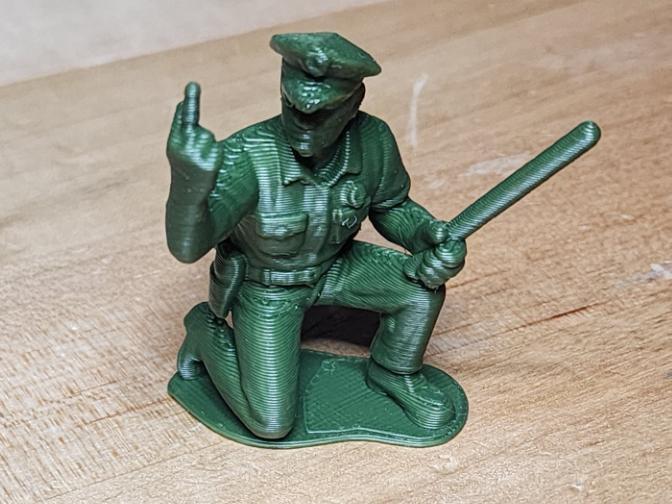 Green Army Police Middle Finger Mini Miniature