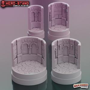Hero-Stand Display Plinths - Catacombs Theme (Round)