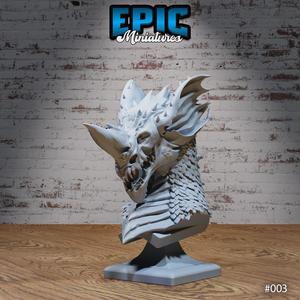Blue Dragon Bust / Drake Decoration / Collectible Monster / Fantasy Figure / Magical Beast Statue / Legendary Draconic Army
